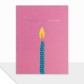 Carte d'anniversaire avec bougie - Piccolo Make a Wish