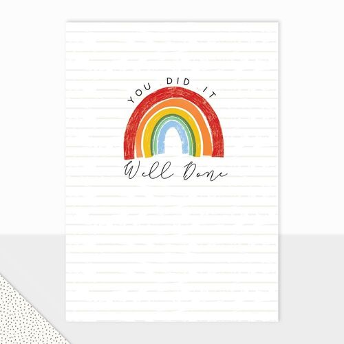 Rainbow Congratulations Card - Halcyon Well Done You Did it