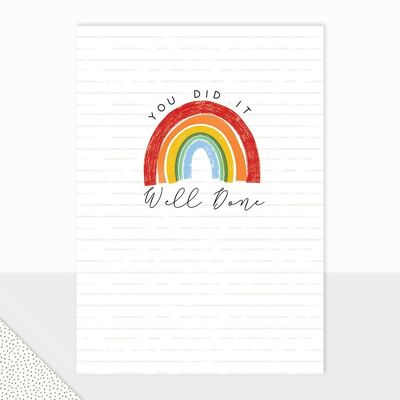 Rainbow Congratulations Card - Halcyon Well Done You Did it