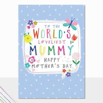 Tarjeta del día de la madre de Lovely Mum - Scribbles Mothers Day Loveliest Mum