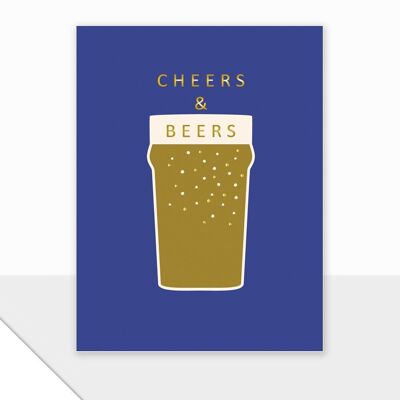 Biglietto di auguri di buon compleanno con birra - Piccolo Cheers & Beers