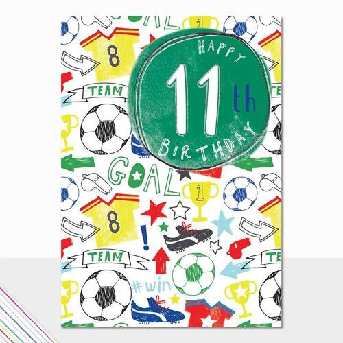 11th Birthday Football Card - Scribbles 11th Birthday Football