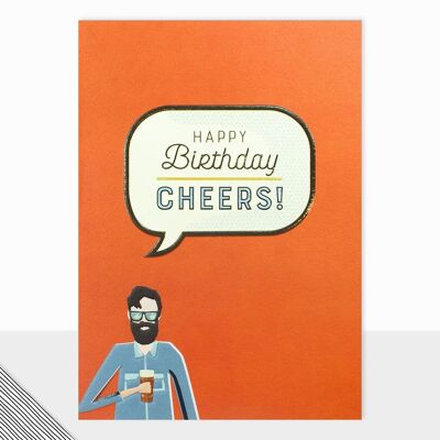 Cheers Geburtstagskarte - Little People Happy Birthday Cheers