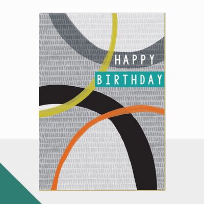 Gemusterte Geburtstagskarte - Campus Birthday Hoop