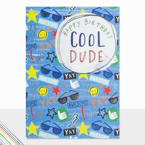 Birthday Dude Card - Scribbles Happy Birthday Cool Dude