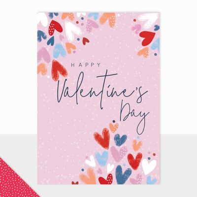 Tarjeta del día de San Valentín con corazones - Halcyon Happy Valentines Day