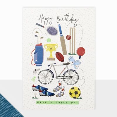 Tarjeta de cumpleaños deportiva para él - Halcyon Happy Birthday Sports