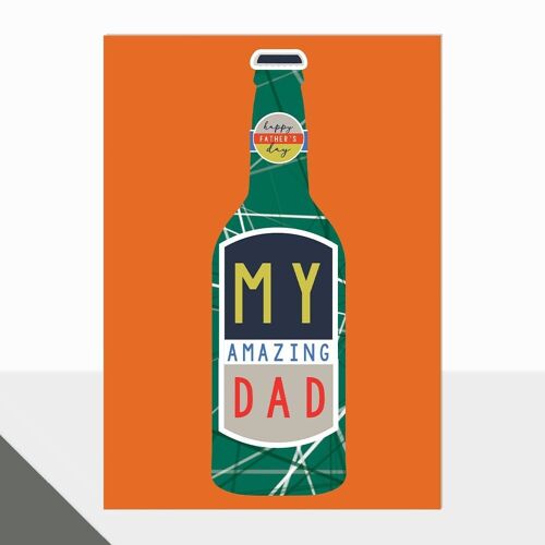 Beer Themed Father's Day Card - Campus Amazing Dad Beer Bottle