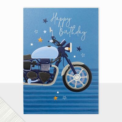 Motorbike Birthday Card For Him - Halcyon Happy Birthday Motorbike