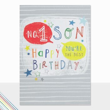 Carte d'anniversaire pour fils – Scribbles No.1 fils