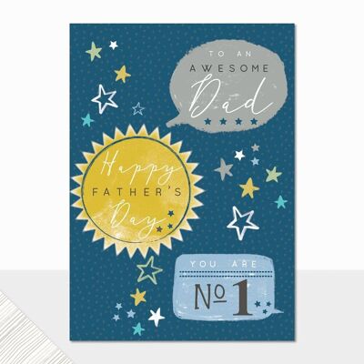 Carte de fête des pères Awesome Dad - Halcyon Fathers Day Awesome Dad