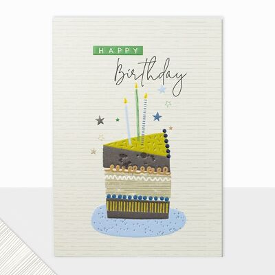 Tarjeta de cumpleaños con pastel para él - Pastel masculino de cumpleaños Halcyon