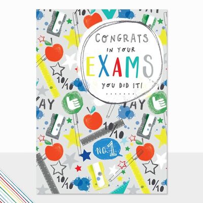 Tarjeta de felicitación de exámenes - Scribbles Felicitaciones por tus exámenes