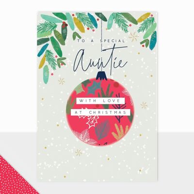 Tarjeta de adorno navideño para tía - Halcyon Special Auntie