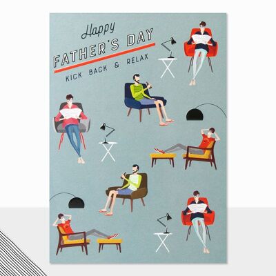 Sofa Father's Day Card - Little People Kick Back