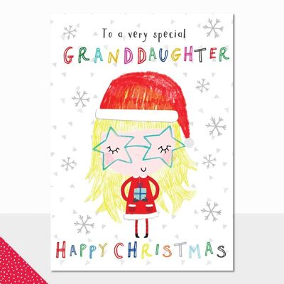Granddaughter Christmas Card - Scribbles Happy Christmas Special Granddaughter