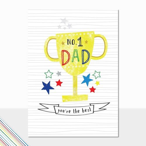 No.1 Dad Father's Day Card - Scribbles Fathers Day No.1 Dad Trophy