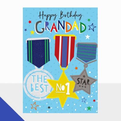 Grandad Medals Birthday Card - Artbox Birthday Grandad Medals