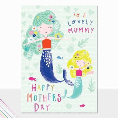 Carte de fête des mères sirène - Scribbles Sirène de la fête des mères