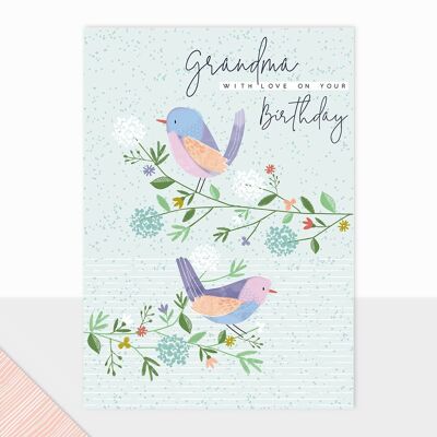 Grandma Birthday Card - Halcyon Happy Birthday Grandma With Love