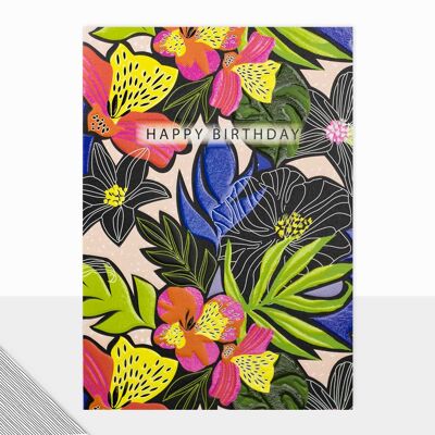 Florale Geburtstagskarte - Utopia Happy Birthday Dark Floral