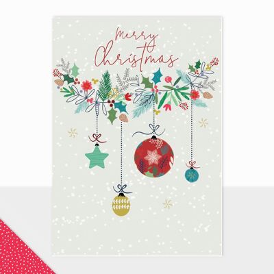 Tarjeta de adorno navideño - Halcyon Merry Christmas Bauble