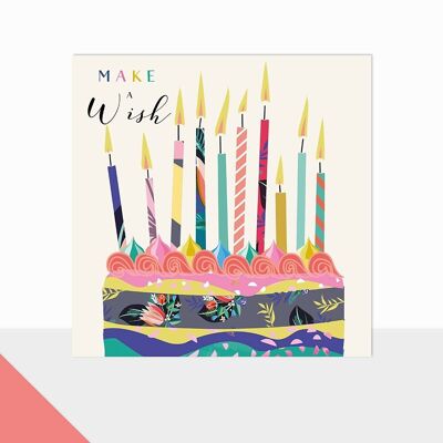 Tarjeta de cumpleaños con pastel - Pastel de feliz cumpleaños resplandeciente