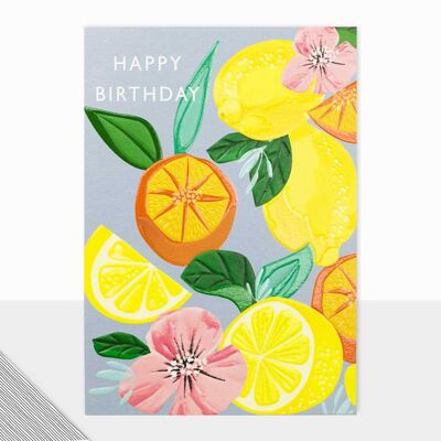 Tarjeta de feliz cumpleaños de frutas - Utopía Feliz cumpleaños frutas