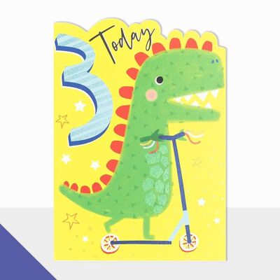 Biglietto con dinosauro per il 3° compleanno - Artbox Happy Birthday Dino 3