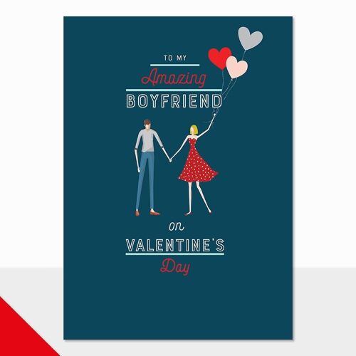 Boyfriend Valentine's Day Card - Little People Amazing Boyfriend on Valentines