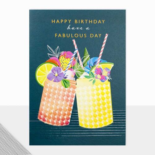 Cocktails Happy Birthday Card - Utopia Happy Birthday Fabulous Drinks