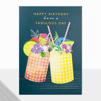 Cocktails Geburtstagskarte - Utopia Happy Birthday Fabulous Drinks