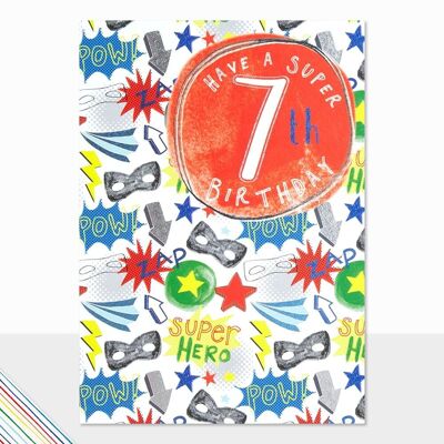 Geburtstagskarte zum 7. – Scribbles Have a Super 7th Birthday