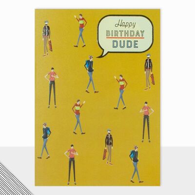 Dude-Geburtstagskarte - Little People Happy Birthday Dude