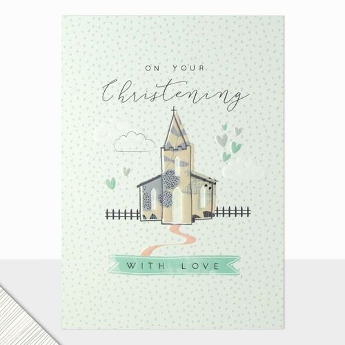 Church Christening Card - Halcyon On your Christening