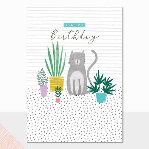Birthday Cat Card - Halcyon Birthday Cat