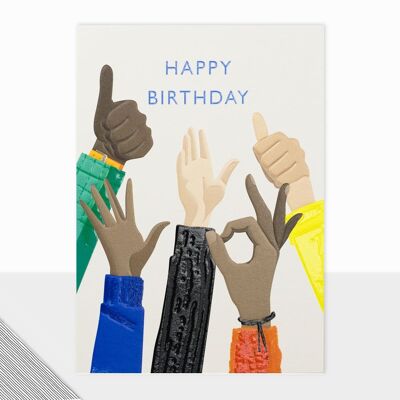 Tarjeta de feliz cumpleaños - Utopía Happy Birthday Hands