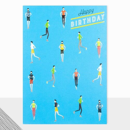 Jogger Birthday Card - Little People Happy Birthday Jogger