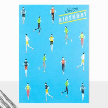 Carte d'anniversaire Jogger - Little People Joyeux anniversaire Jogger