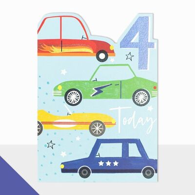 Cars-Geburtstagskarte zum 4. Geburtstag – Artbox Happy Birthday Cars 4