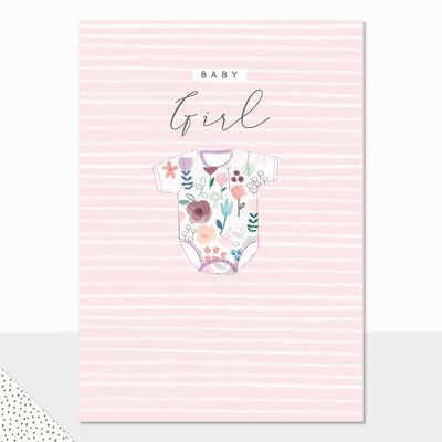 Baby Shower Card - Halcyon Baby Grow Pink