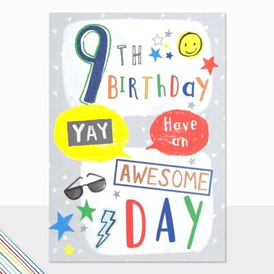 9. Geburtstagskarte - Scribbles 9. Geburtstag Awesome Day