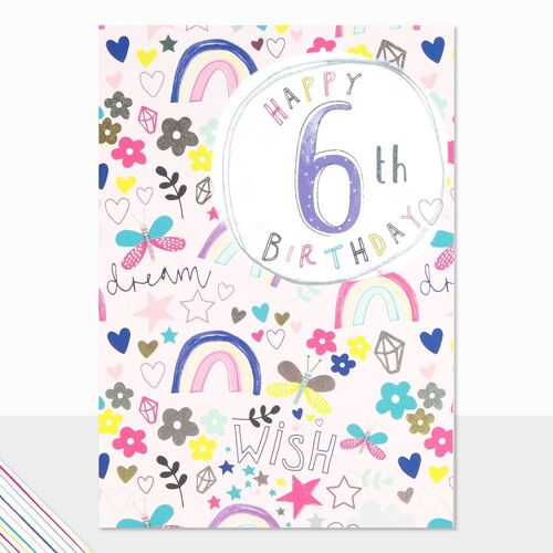 6th Birthday Card - Scribbles Happy 6th Birthday