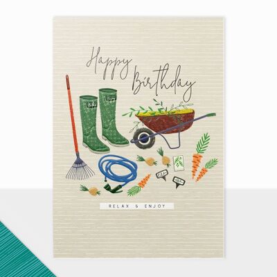 Tarjeta de cumpleaños de jardinería para él - Halcyon Happy Birthday Gardening