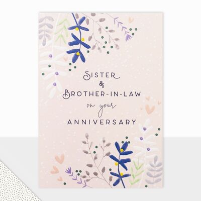 Sister Anniversary Card - Halcyon Anniversary Sister & Brother in Law
