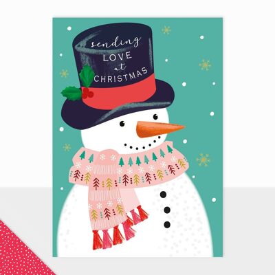 Invio di cartoline di Natale d'amore - Pupazzo di neve di Natale Utopia