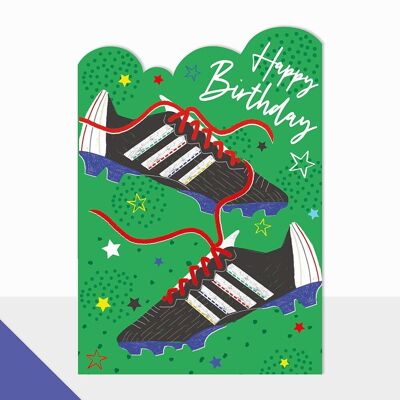 Tarjeta de cumpleaños de botas de fútbol - Artbox Feliz cumpleaños botas de fútbol