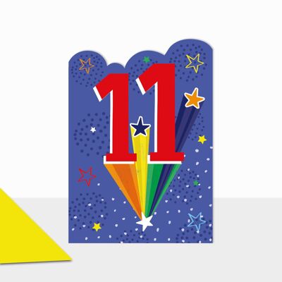 Boy 11th Birthday Stars Card - Artbox Happy Birthday 11th