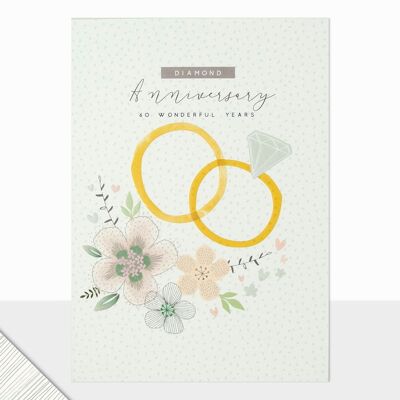 Tarjeta de aniversario de diamantes - Boda de diamantes Halcyon