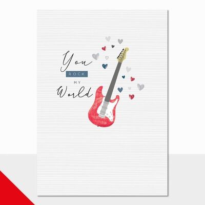 Tarjeta de San Valentín con guitarra - Halcyon Valentines Rock My World